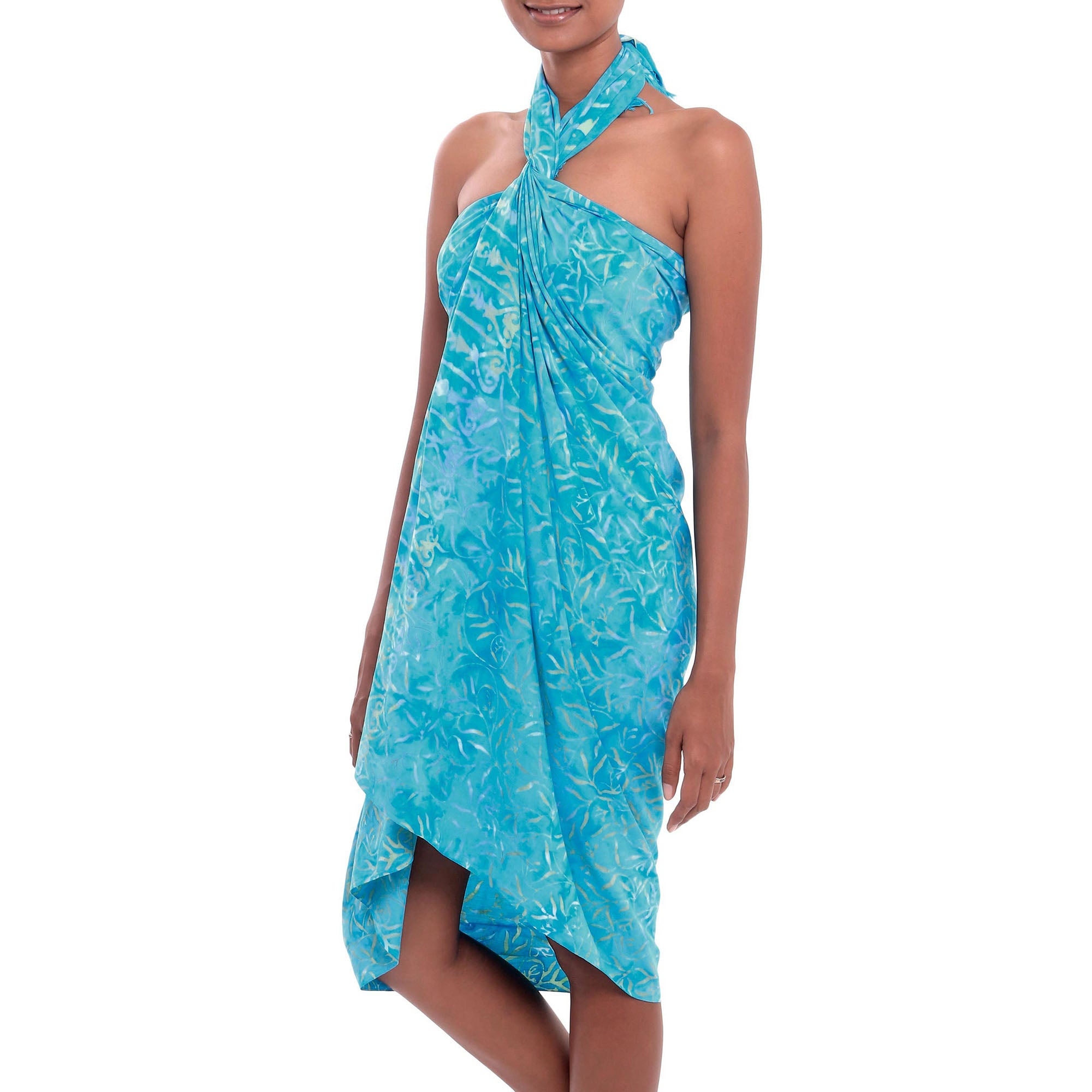 Premium Cerulean Eden Blue Batik Sarong - Handmade in Indonesia