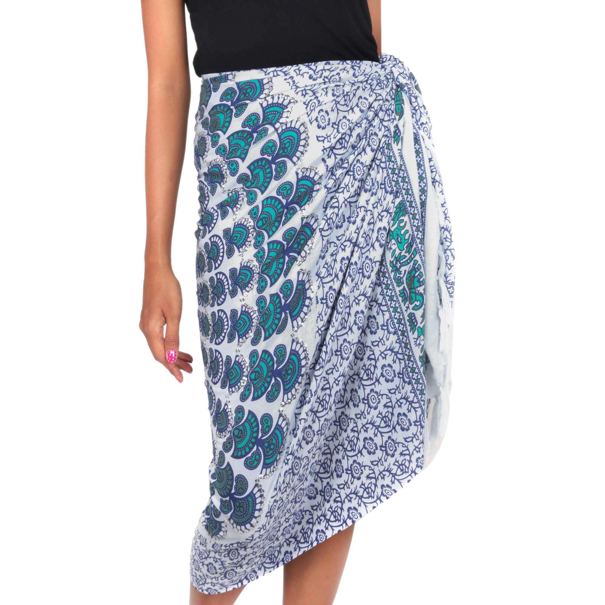 Premium Aqua Sunshine Batik Sarong – Handmade Elegance