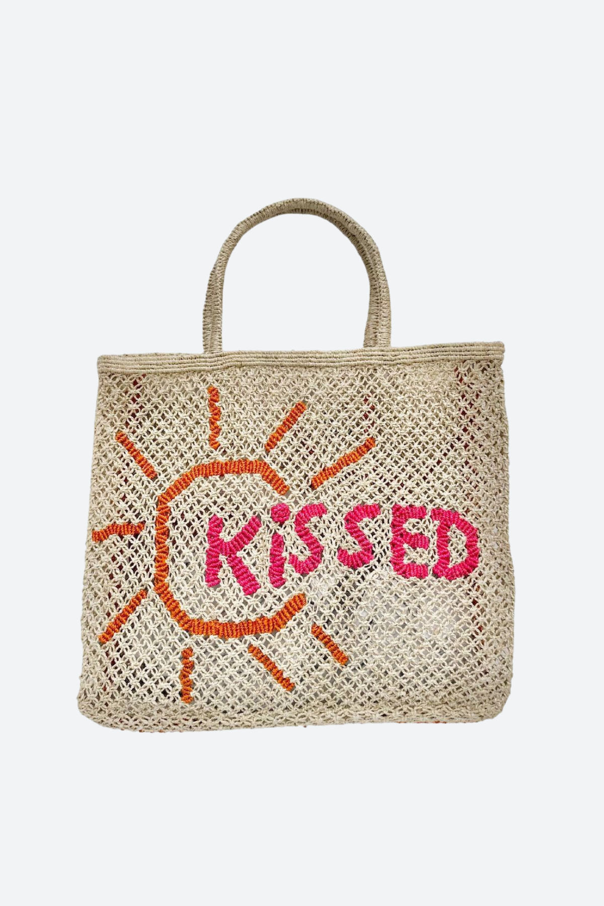 Premium Eco-Friendly Jute Tote Bag - Sun Kissed Collection in Natural, Pink & Tango