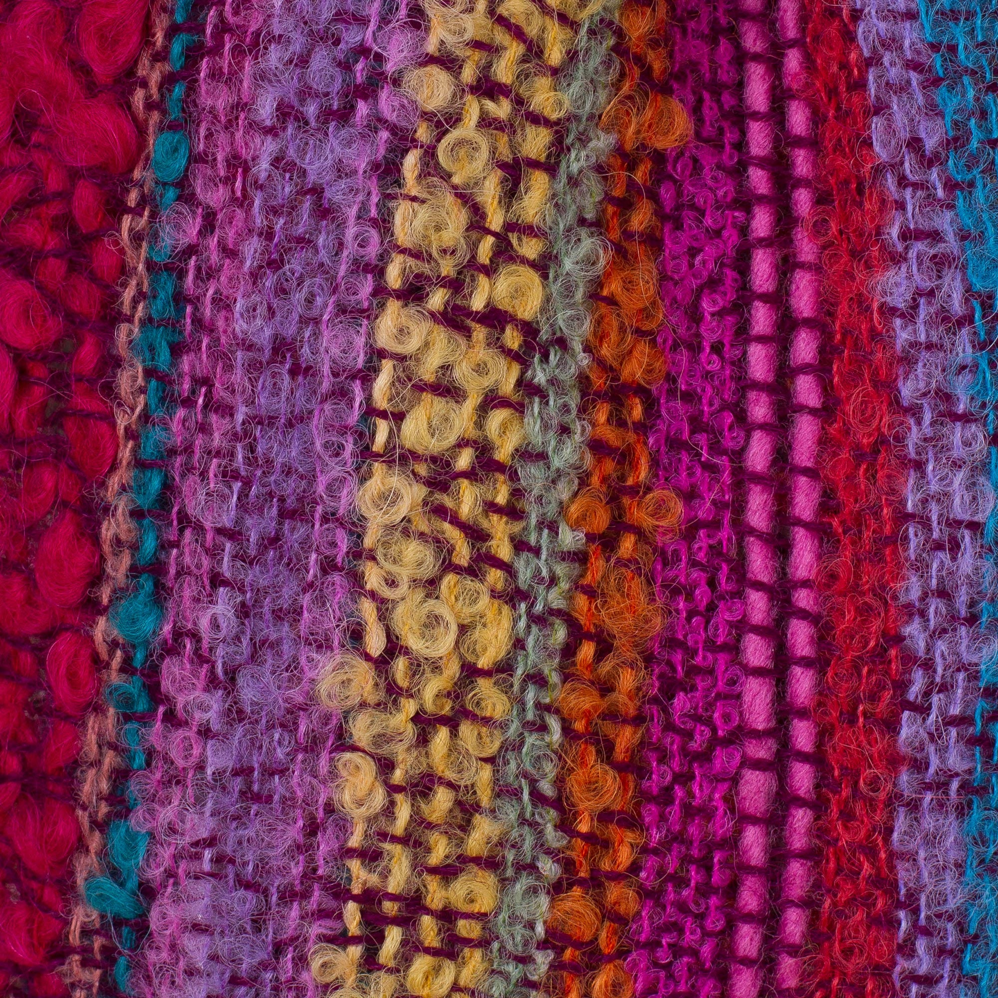 Premium Hand-Woven Baby Alpaca Striped Scarf - Bold & Colorful