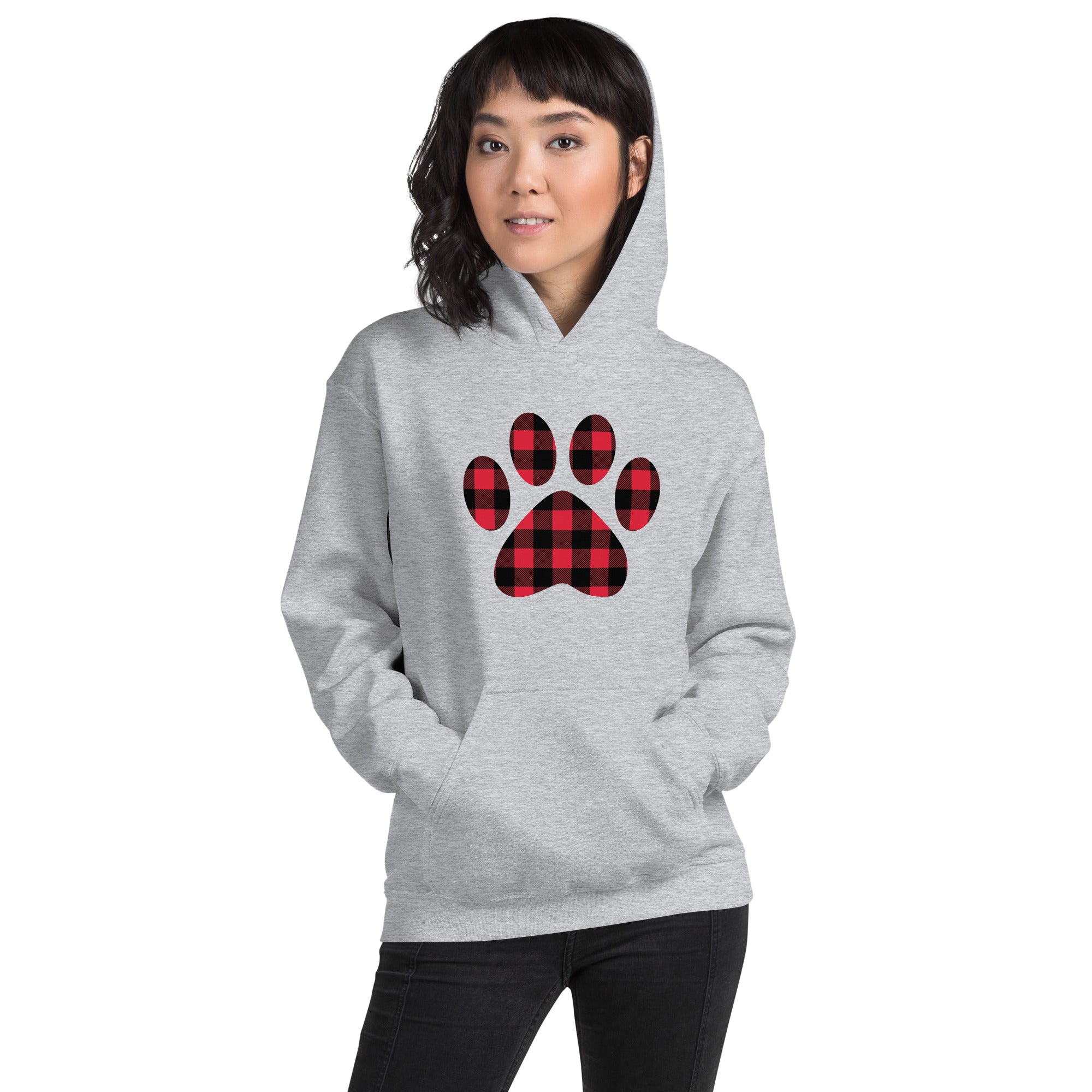 Premium Gingham Paw Print Hoodie - Ultimate Cozy Comfort