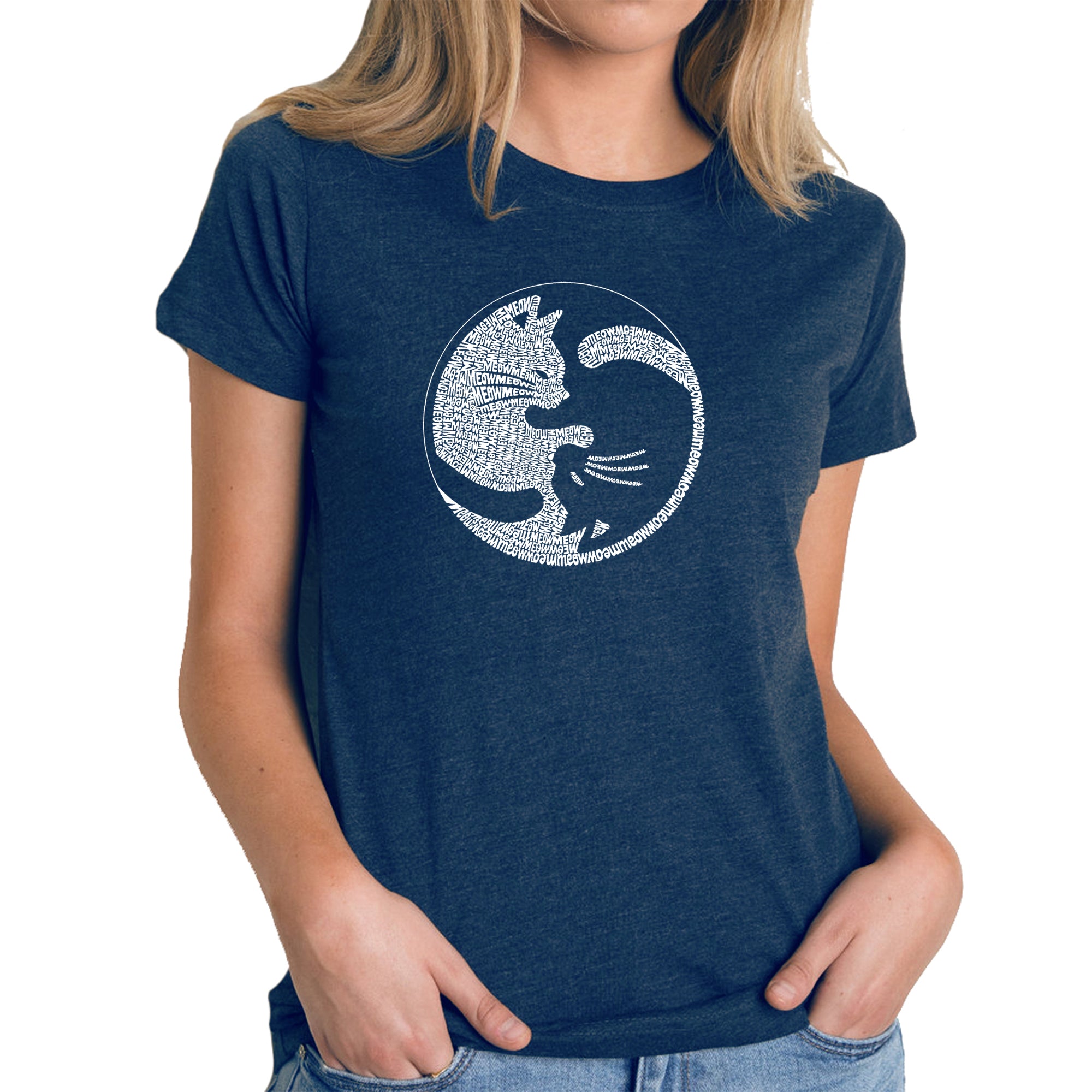 Ultimate Yin Yang Cat - Women's Premium Meow Word Art T-Shirt