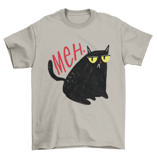 Premium 'Meh' Black Cat Cool Indifference T-Shirt