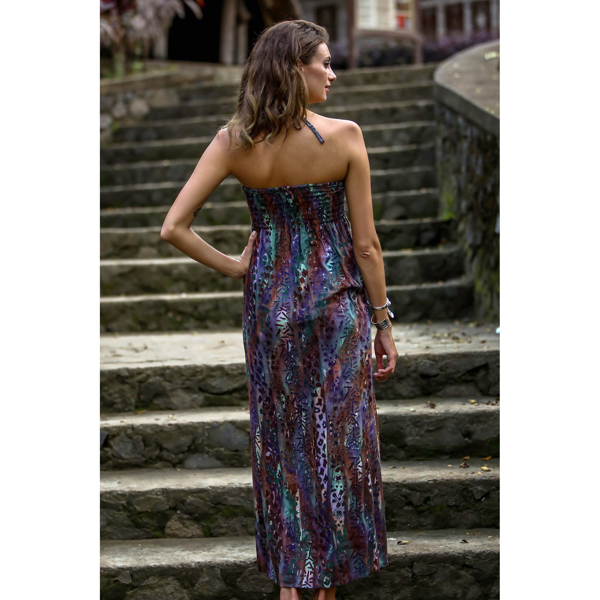 Premium Bali Empress Multicolor Batik Maxi Dress