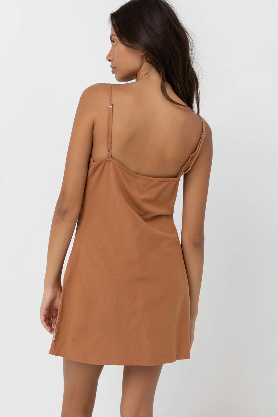 Premium Rhythm Classic Slip Dress in Caramel - Ultimate Wardrobe Essential