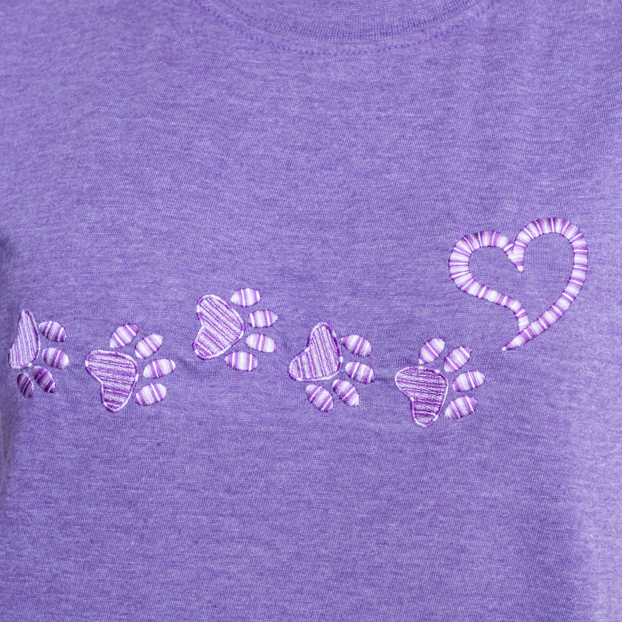 Premium Embroidered Paw Prints & Heart Tee - Ultimate Comfort & Style