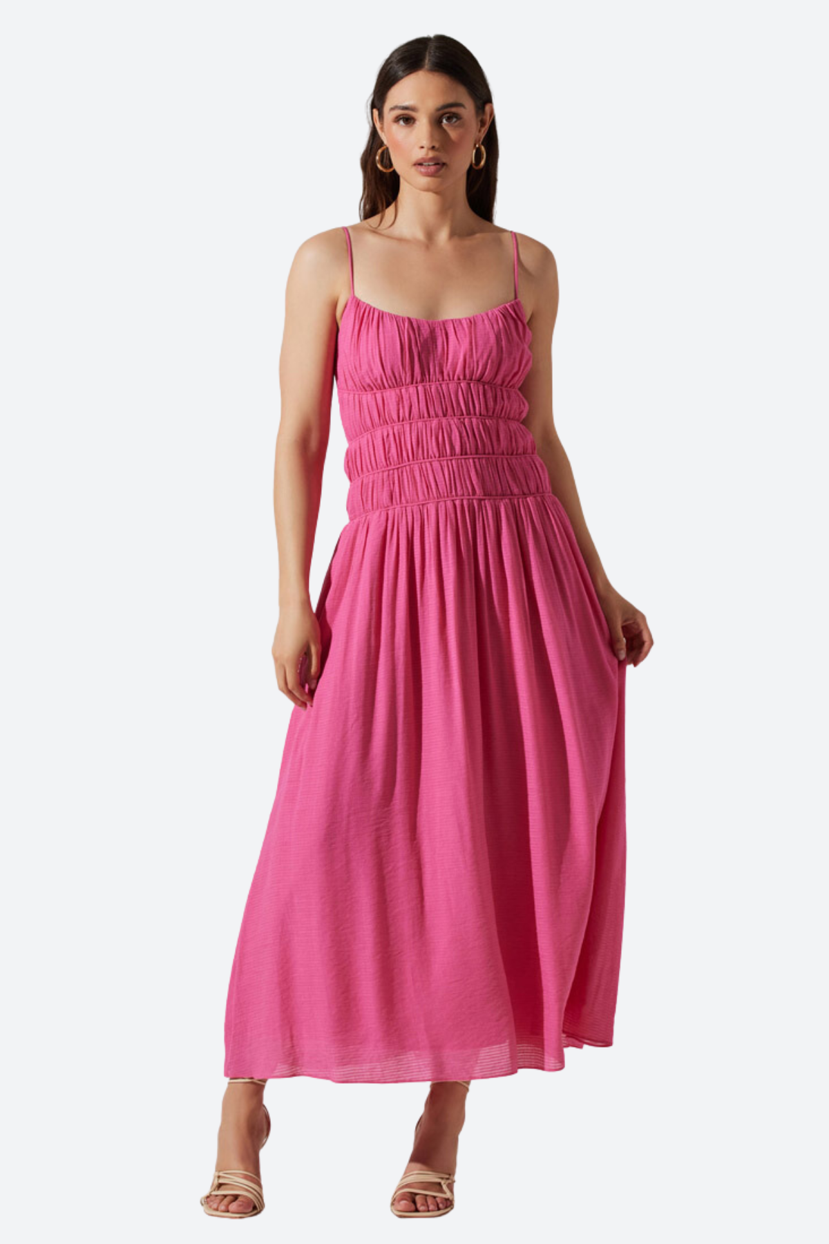 ASTR Andrina Premium Midi Dress - Elegant Pink