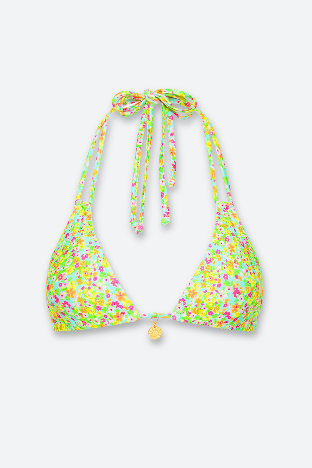 Ultimate Adjustable Halter Bralette Bikini Top - Wild Flower Print