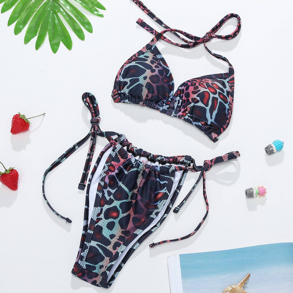 Ultimate Retro Print Bikini Set with Cover-Up