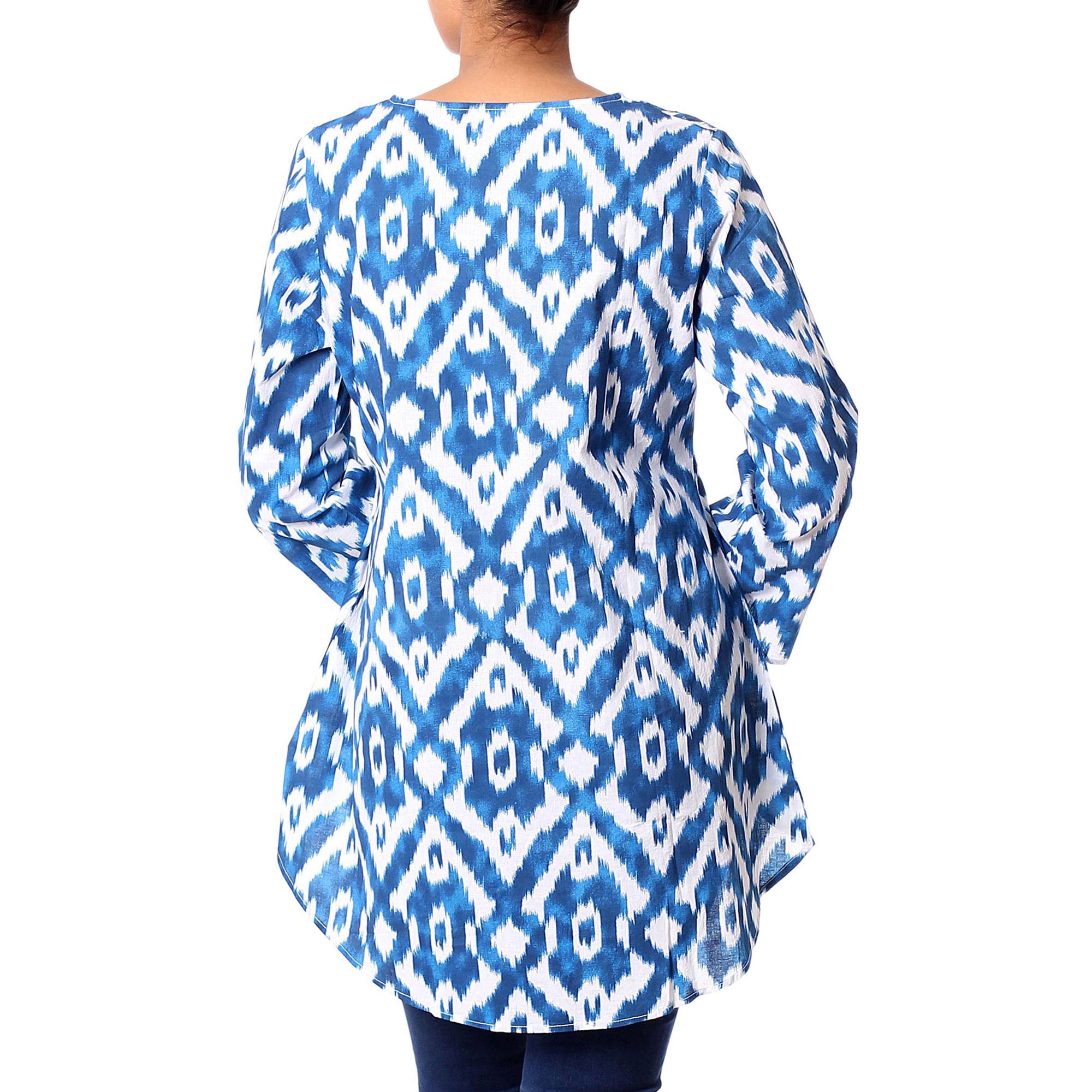 Premium Azure Beauty Cotton Tunic - Ultimate Style Upgrade