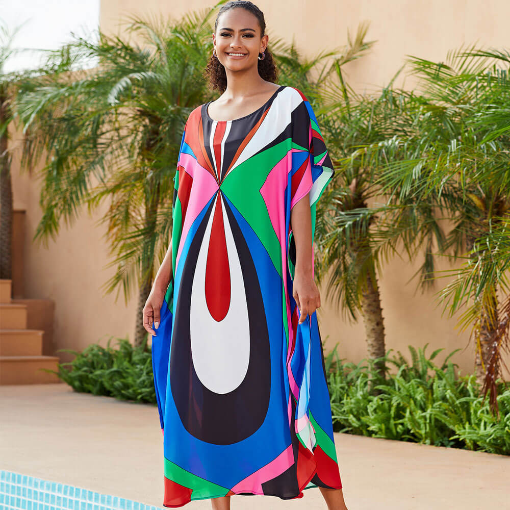 Premium Vibrant Printed Beach Caftan Cover-Up