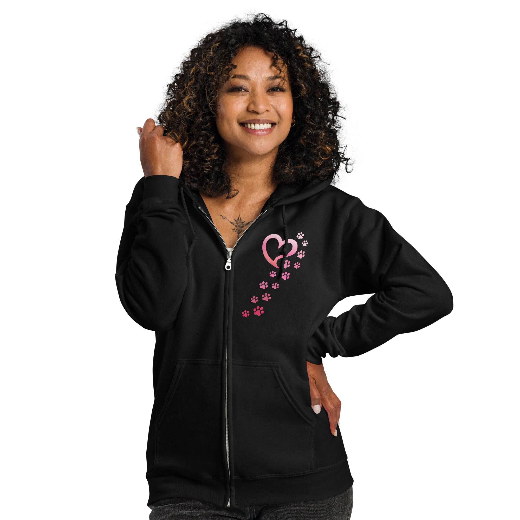 Premium Valentine Paws To My Heart Heavy Blend Zip Hoodie - Ultimate Comfort & Style