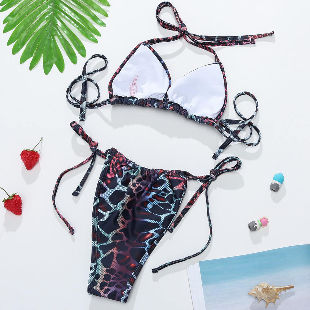 Ultimate Retro Print Bikini Set with Cover-Up