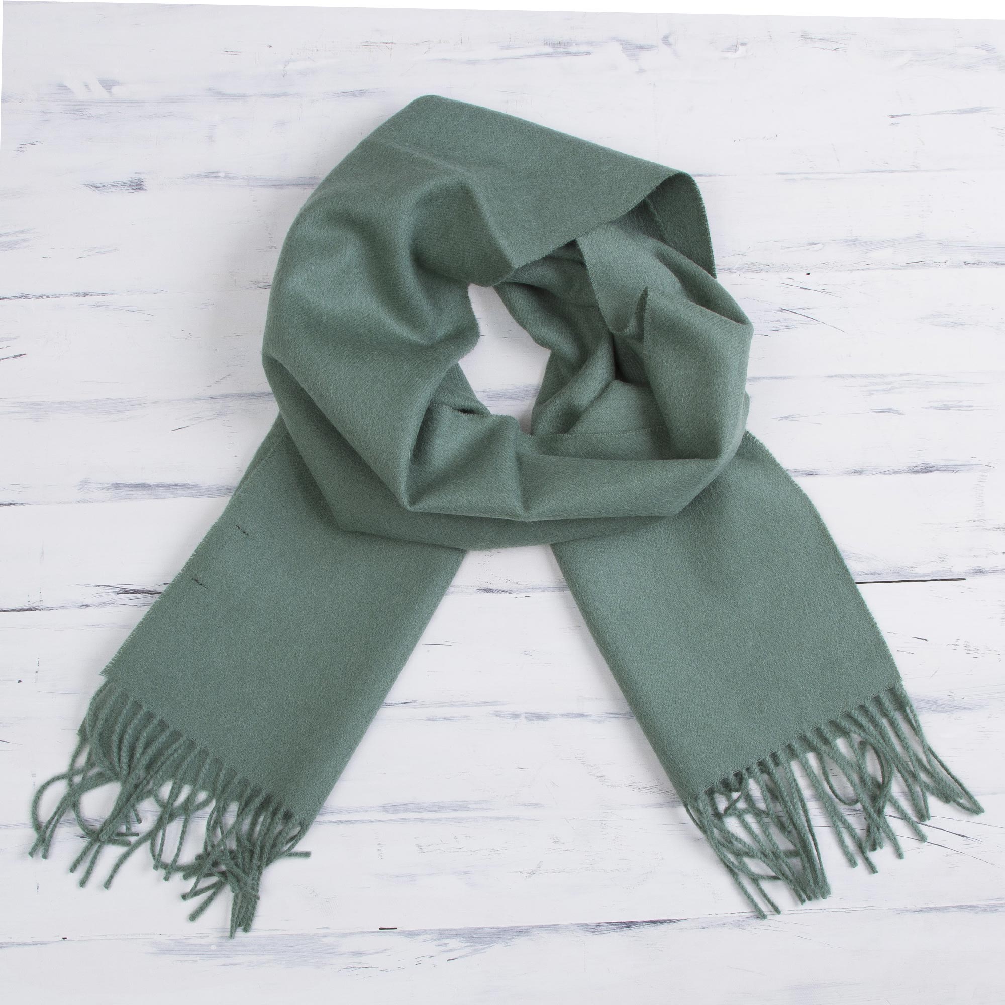 Premium Celadon Green Baby Alpaca Scarf - Ultimate Comfort