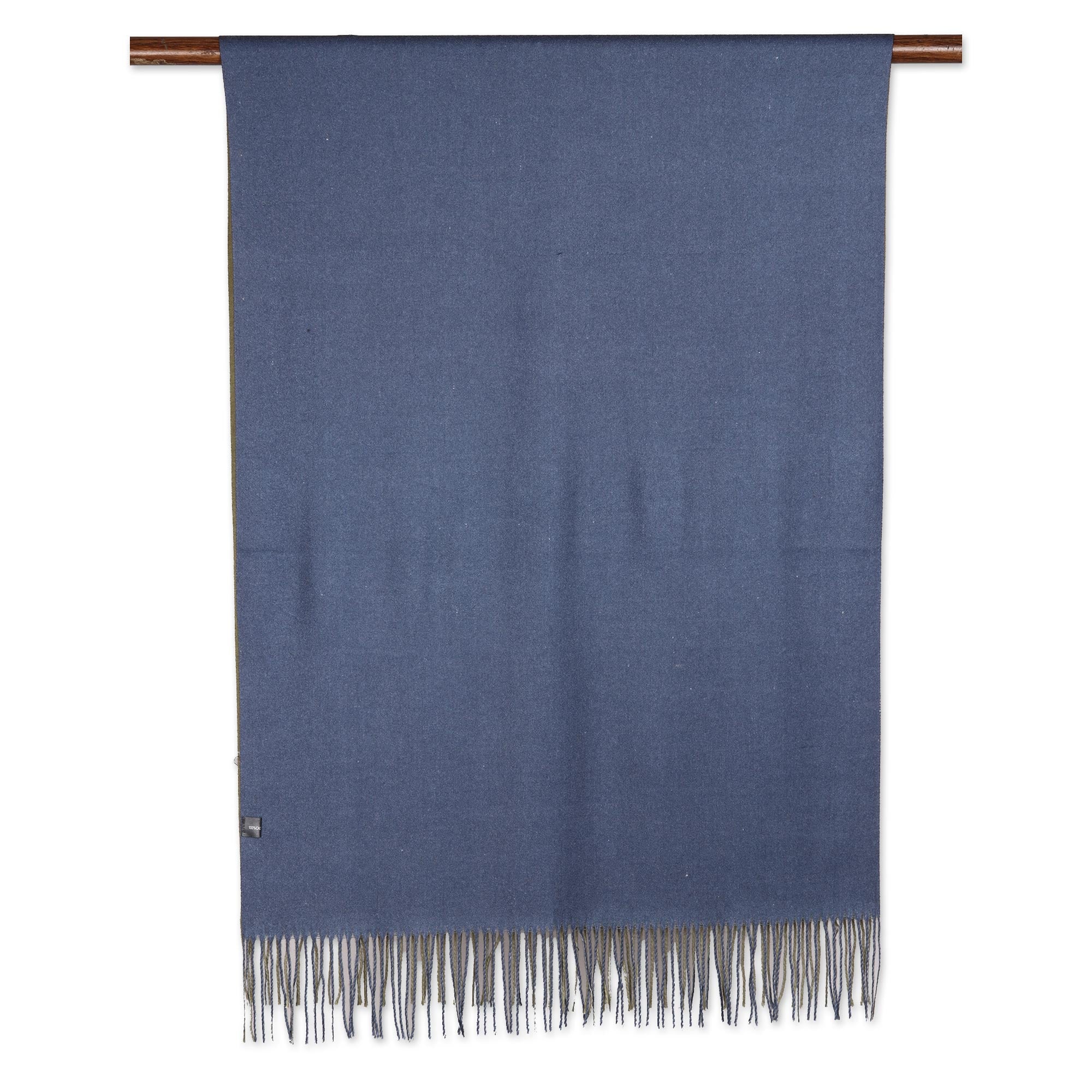 Premium Reversible Cashmere Shawl - Dual-Tone Blue & Green | Ultimate Comfort