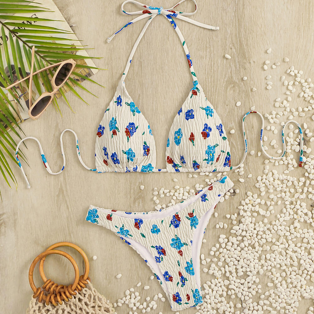 Premium Boho Floral Triangle Bikini Set - Ultimate Summer Style