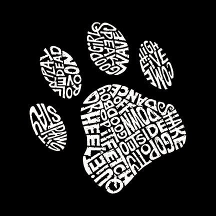 Premium Dog Lover's Word Art T-Shirt - Women's Paw Print Design