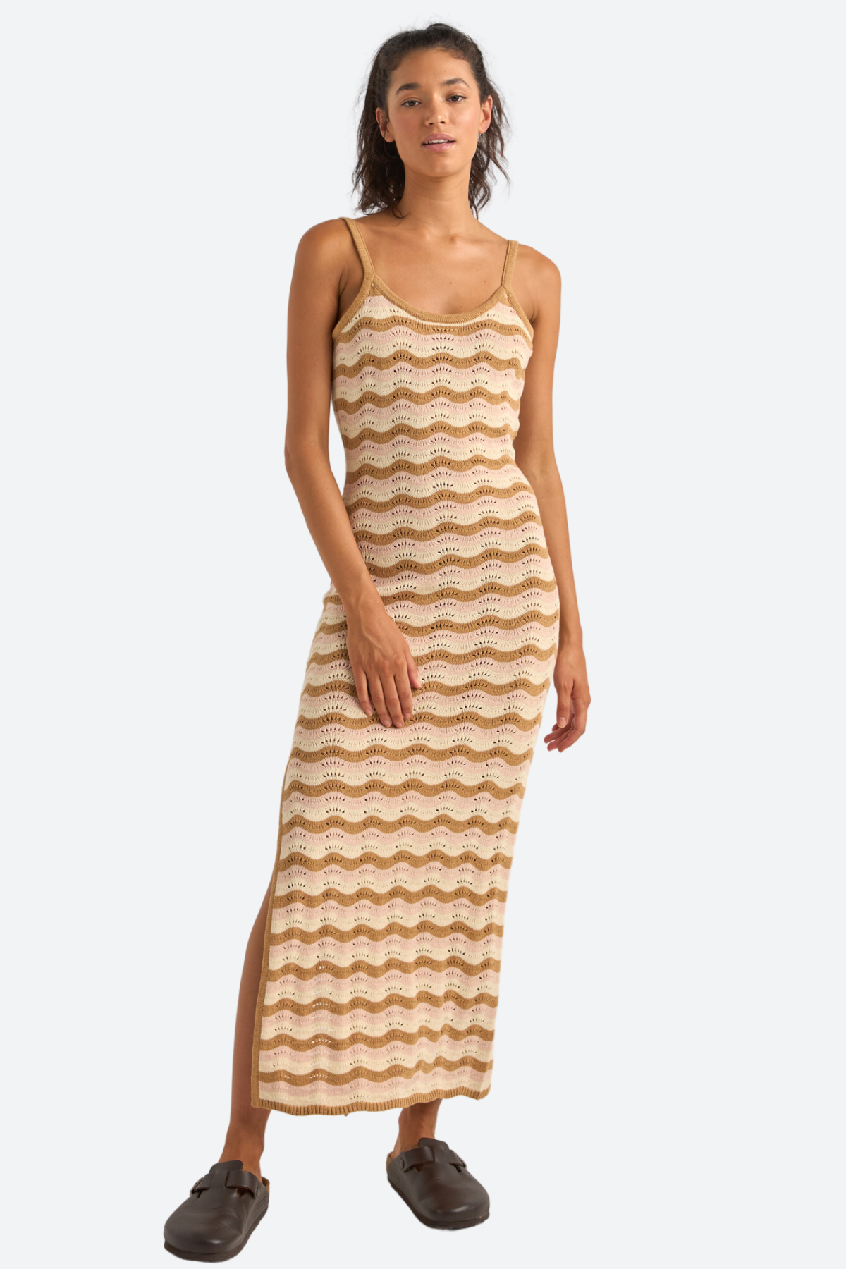 Premium Rhythm Aries Stripe Knit Midi Dress - Ultimate Comfort & Style