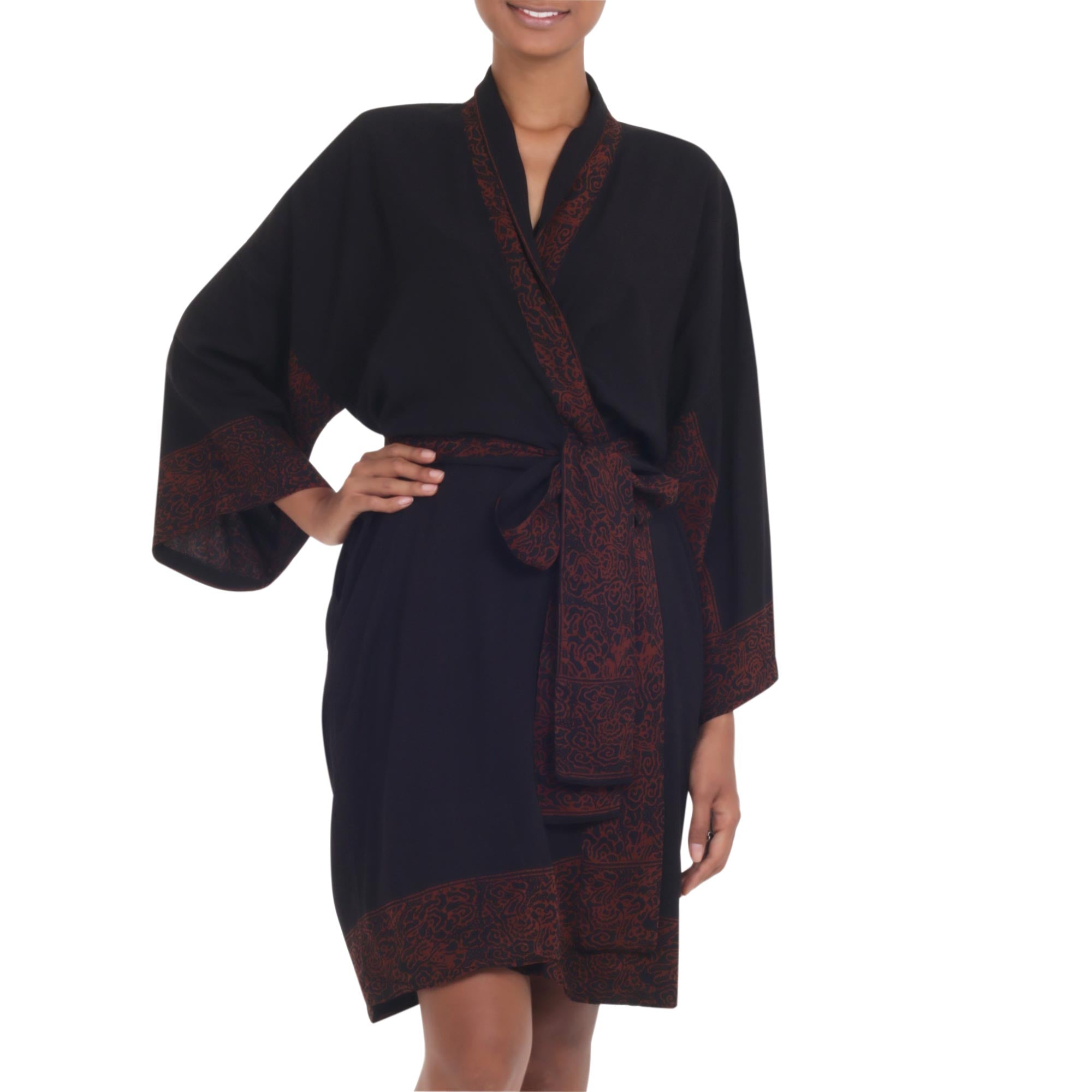 Premium Bewitching Blossom Rayon Kimono Robe