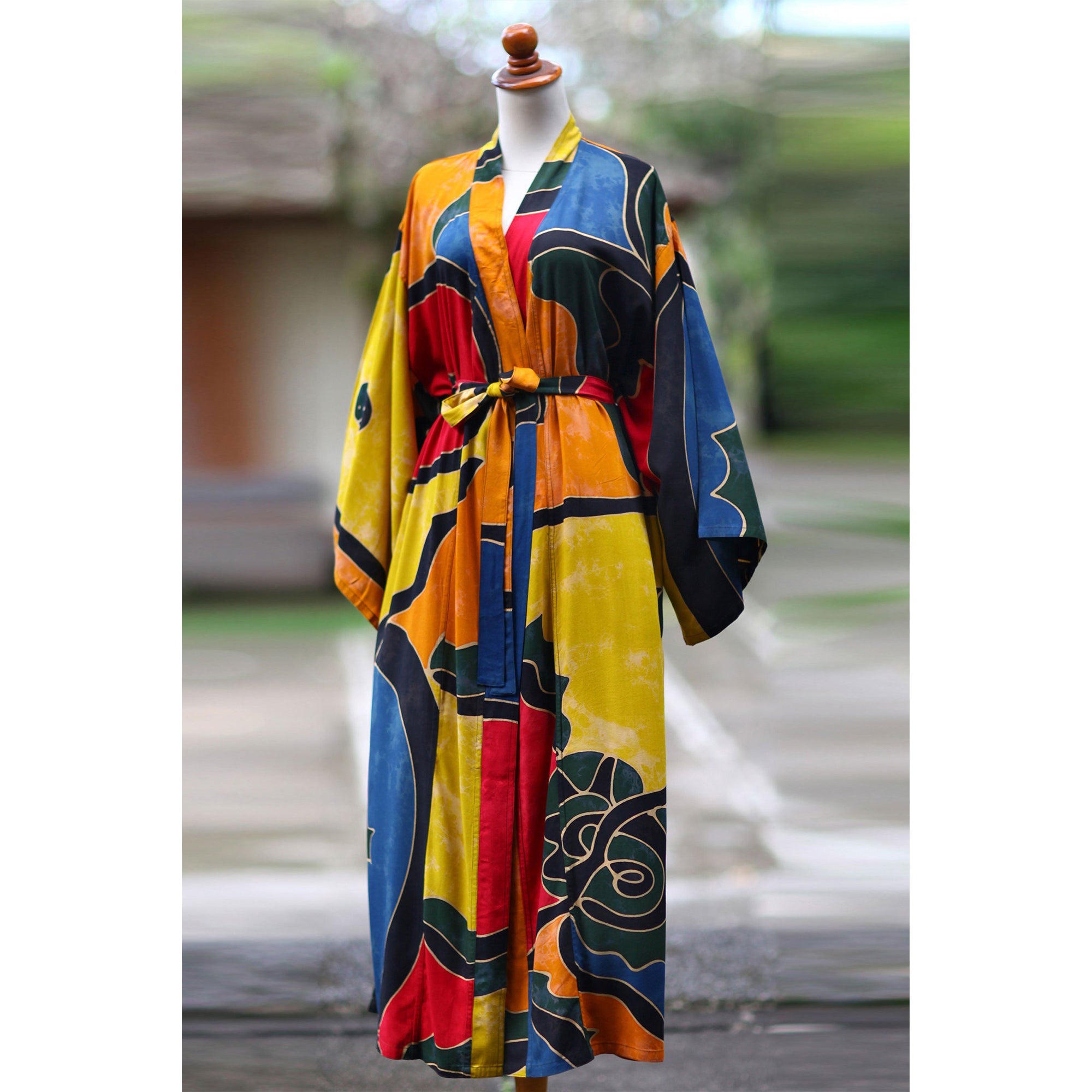 Premium Paradise Peacock Women's Handcrafted Batik Robe