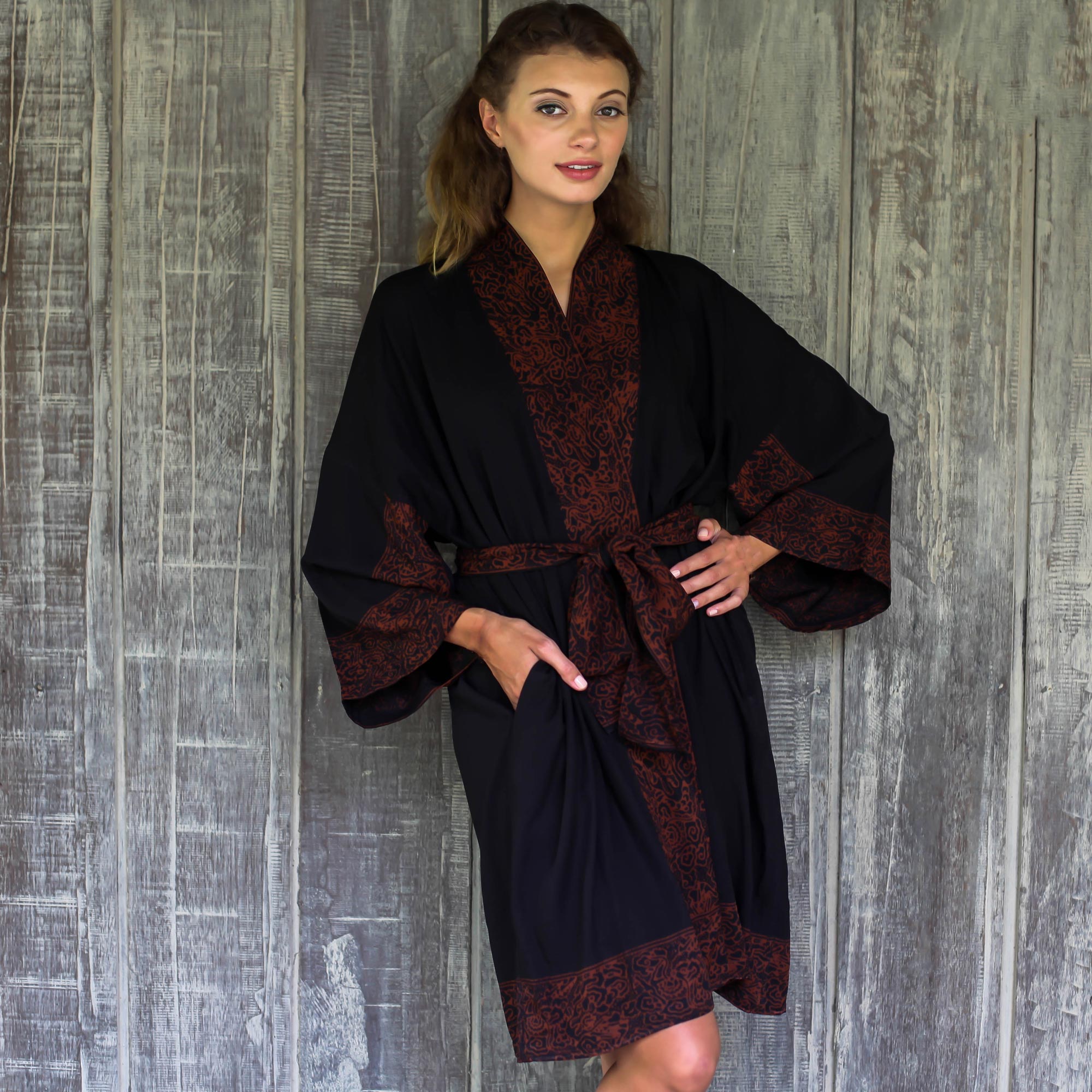 Premium Bewitching Blossom Rayon Kimono Robe