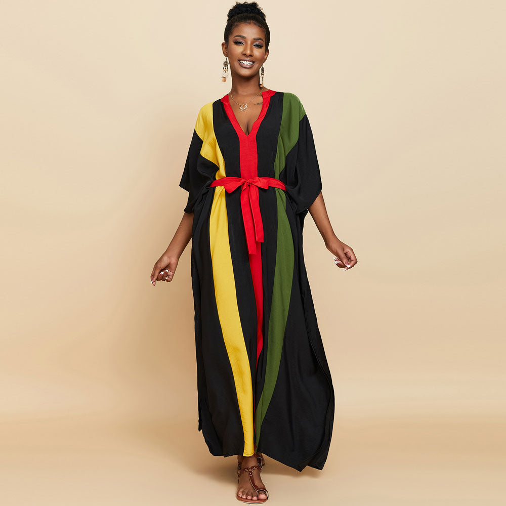 Premium Vertical Striped Oversized Caftan - Ultimate Beach Cover Up