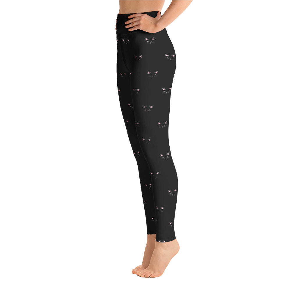 Premium Black Cat Yoga Leggings - Ultimate Comfort & Style