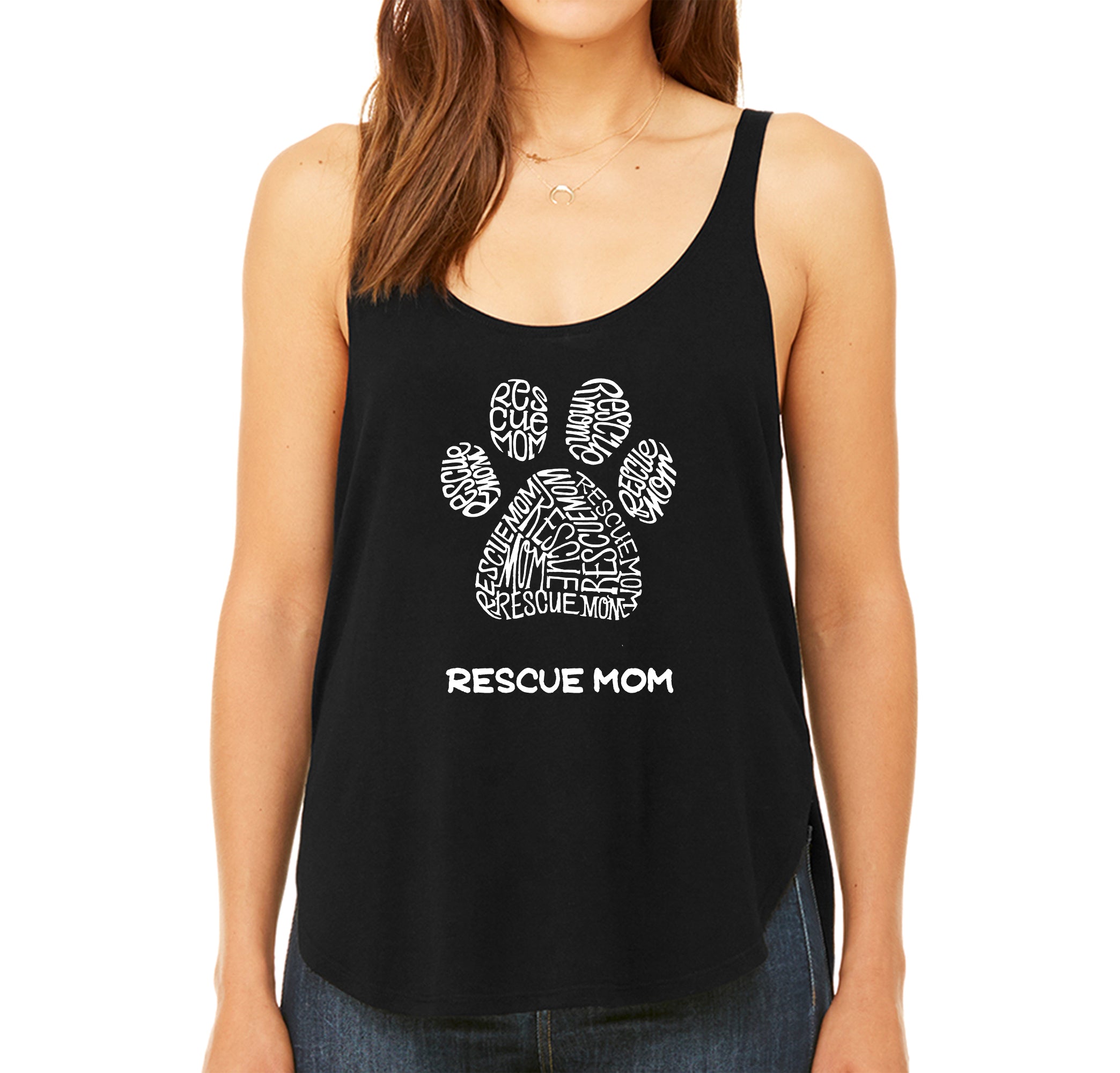 Ultimate Rescue Mom - Women's Premium Word Art Flowy Tank Top