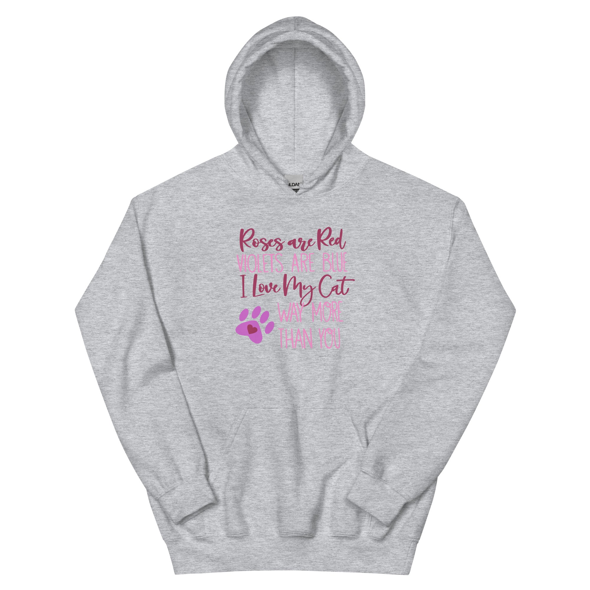 Ultimate Cozy Cat Lover Hoodie - Roses Are Red Edition