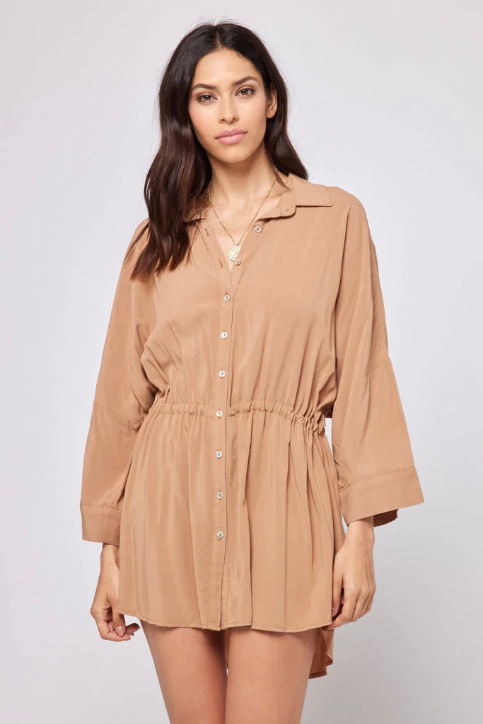 Premium L*Space Pacifica Tunic in Camel - Ultimate Beachwear Essential