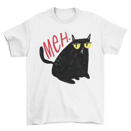 Premium 'Meh' Black Cat Cool Indifference T-Shirt