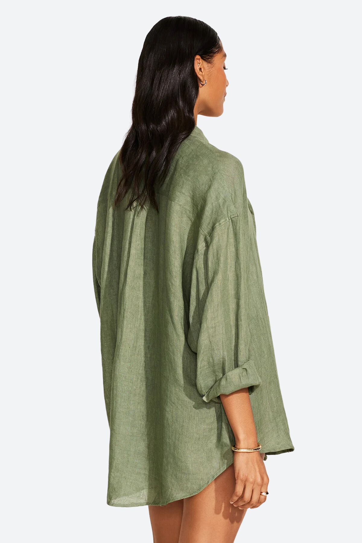 Premium Vitamin A Agave EcoLinen Oversized Shirt Dress