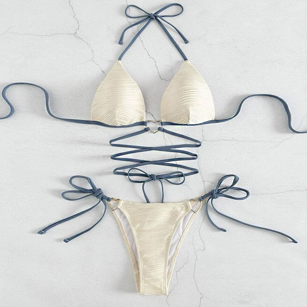 Ultimate Strappy Textured Brazilian Bikini Set