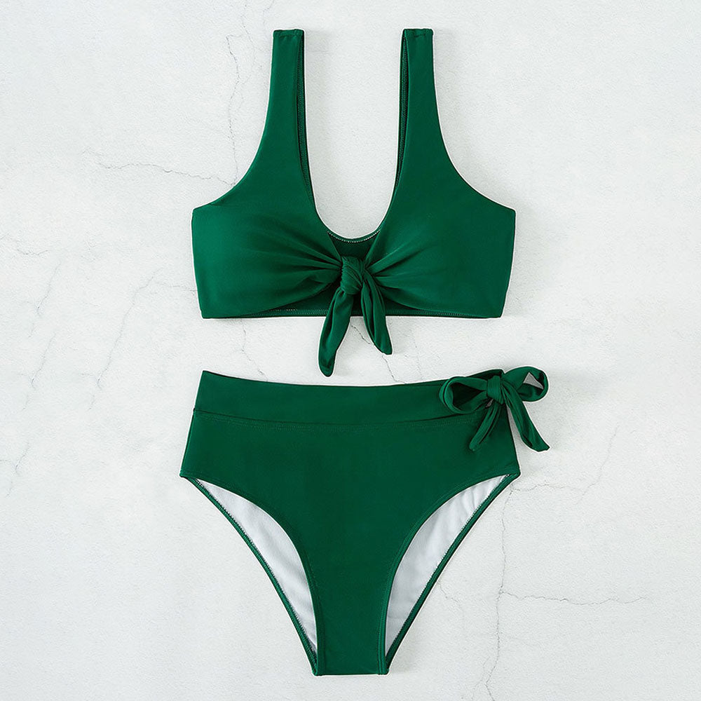 Premium Elegance High Waist Bow Tie Bikini Set - Ultimate Beachwear