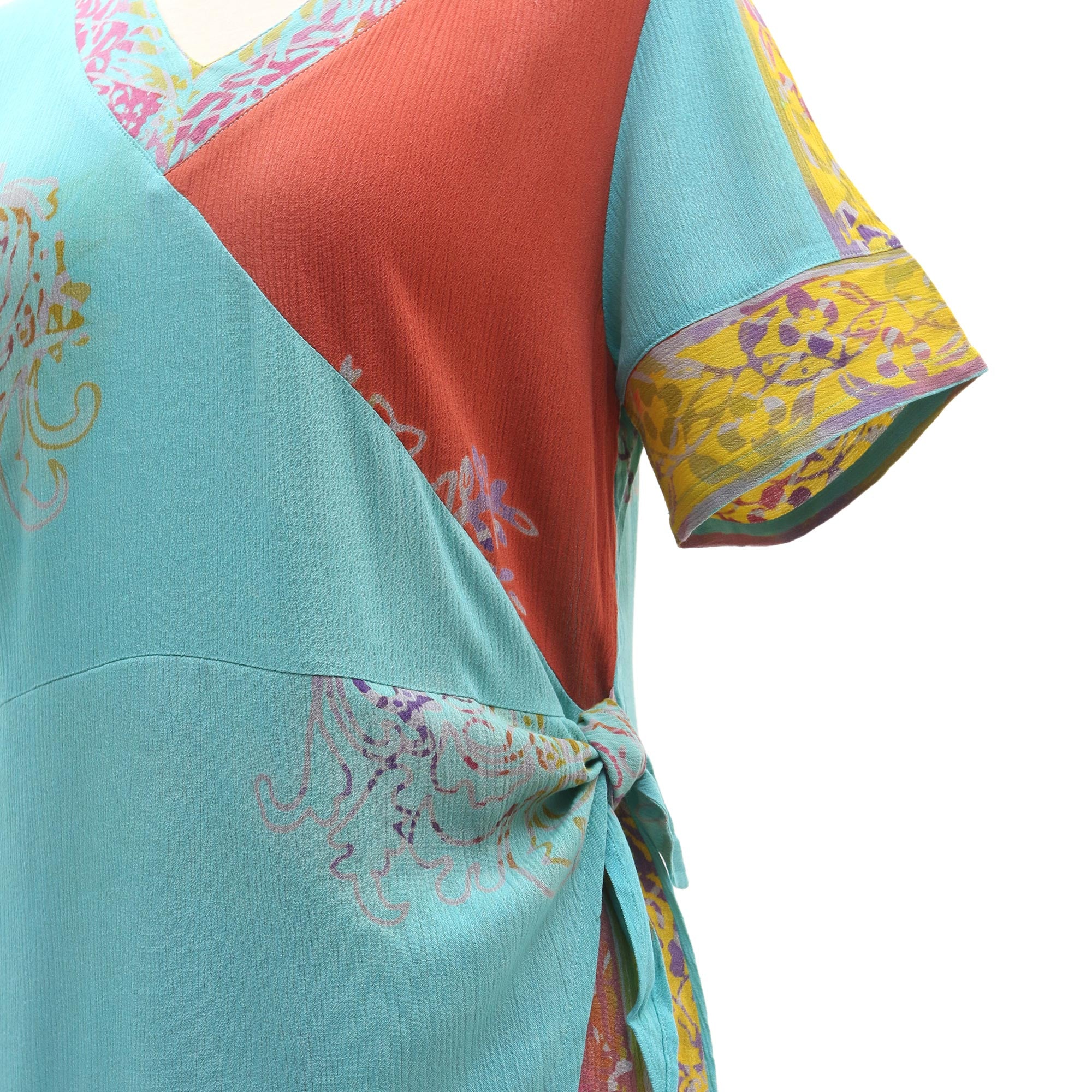 Premium Bali Rainbow Batik Rayon Dress - Handcrafted Elegance