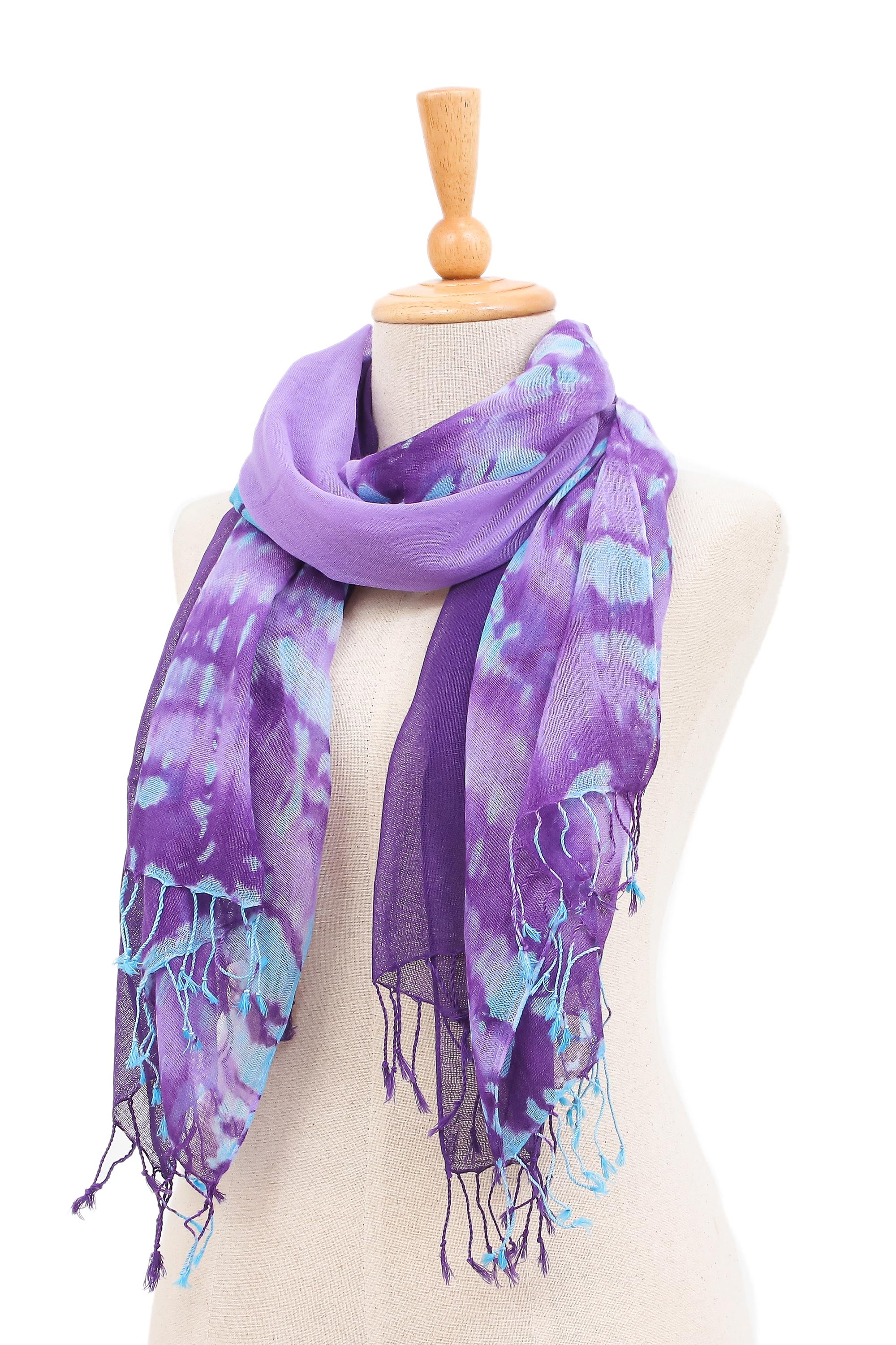 Premium Sky of Love: Ultimate Cotton Scarf Duo in Shades of Blue