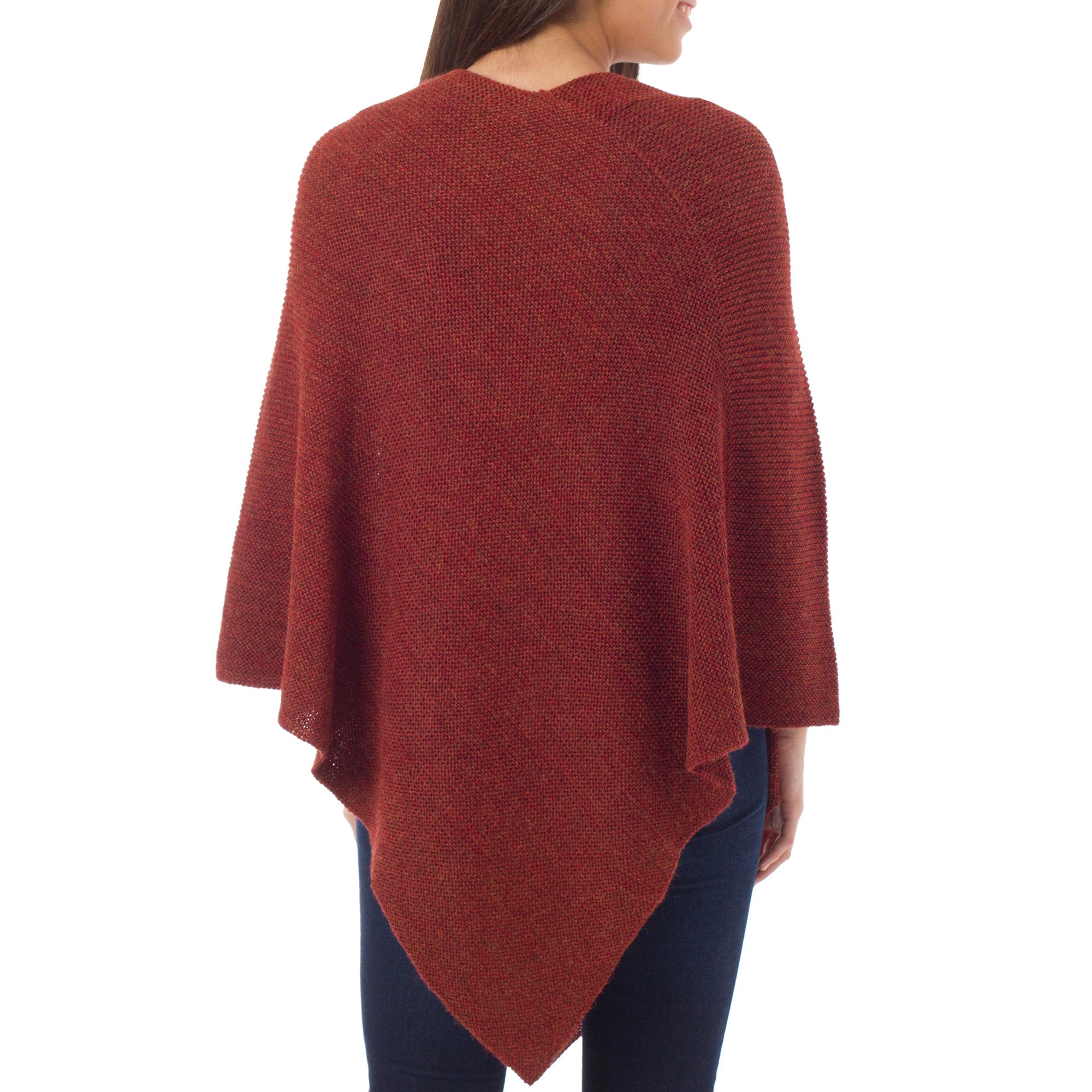 Premium Autumn Splendor Handmade Alpaca Poncho