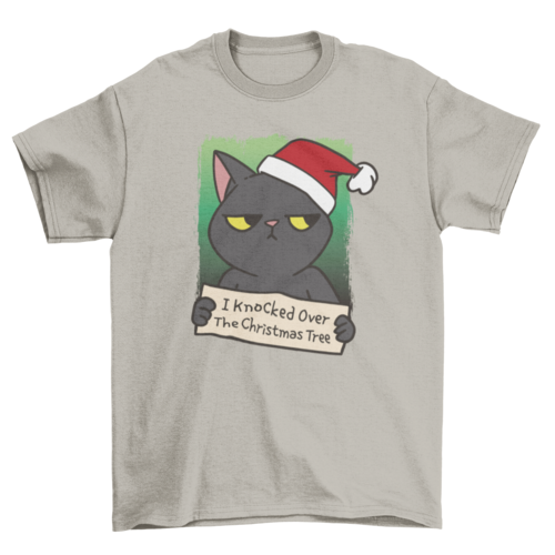 Premium Black Cat Christmas Chaos Tee