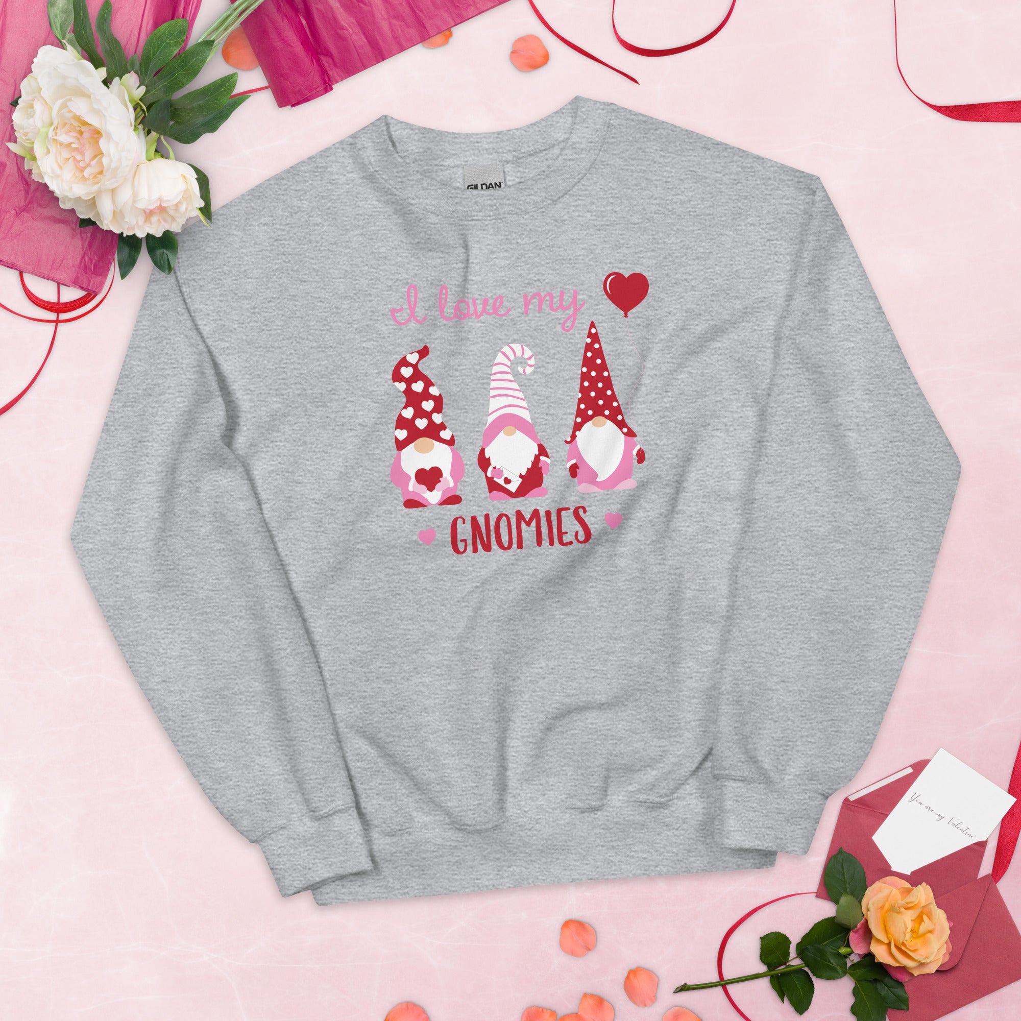 Premium Valentine's Gnome Crewneck Sweatshirt - Ultimate Comfort & Style