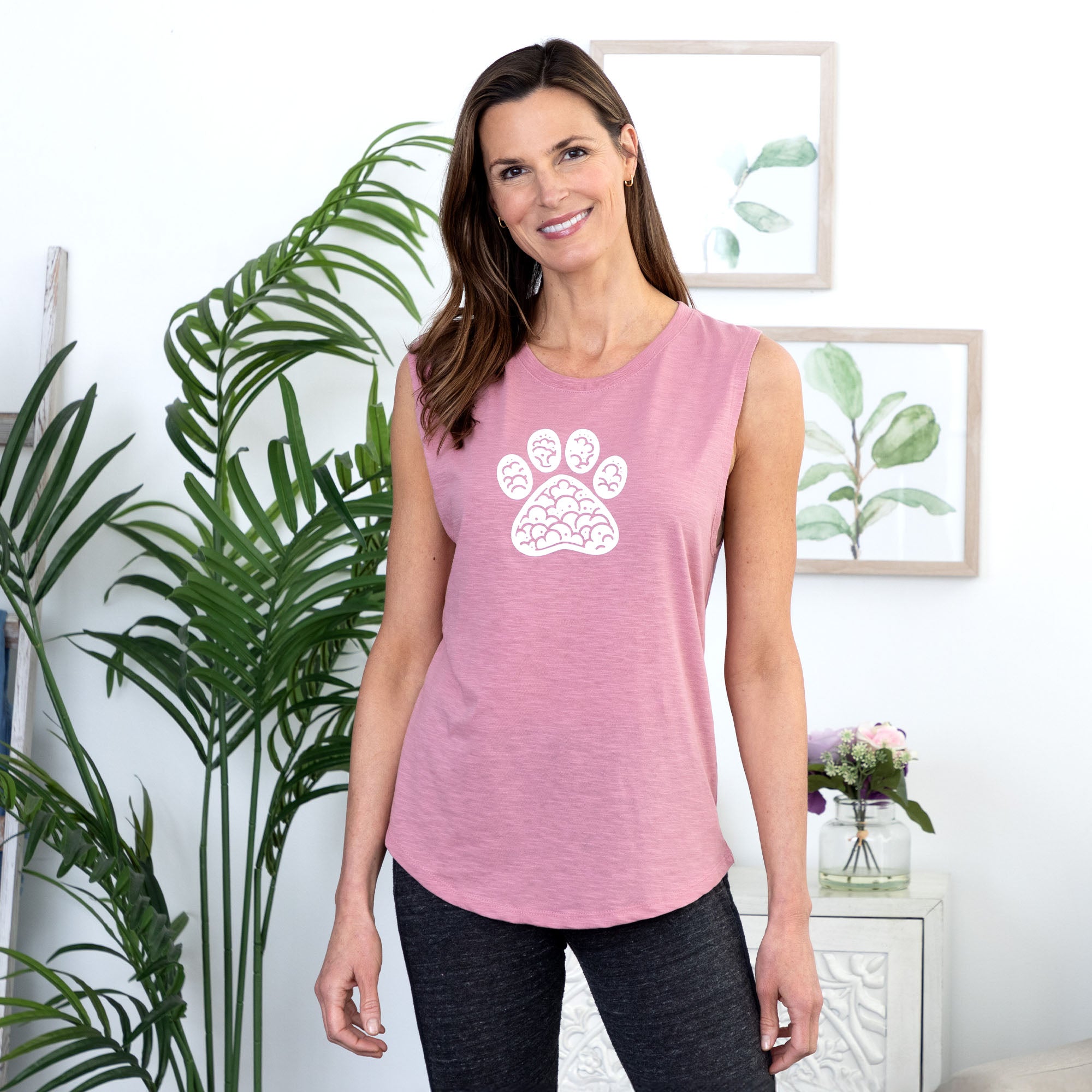 Ultimate Paw Print Clouds Slub Tank Top - Premium Comfort & Style