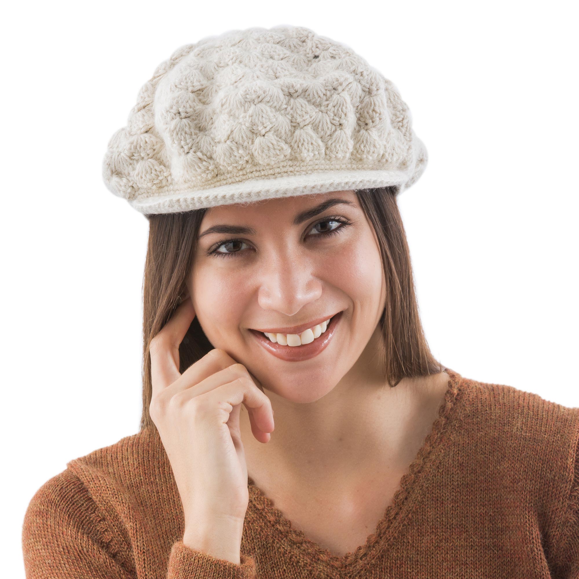 Premium Alpaca Beret - Wispy Clouds Elegance