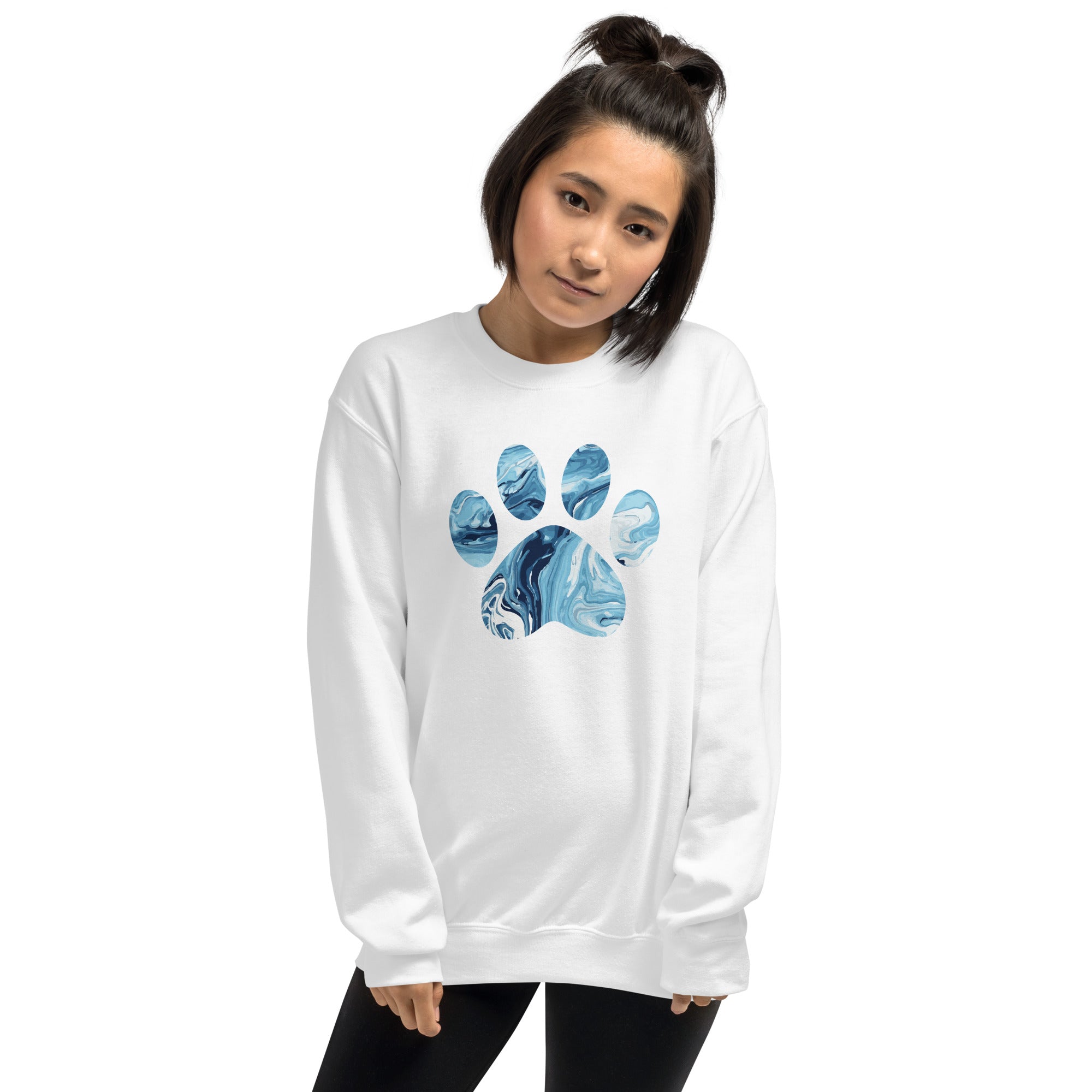 Premium Marbled Paw Crewneck Sweatshirt - Ultimate Comfort & Style