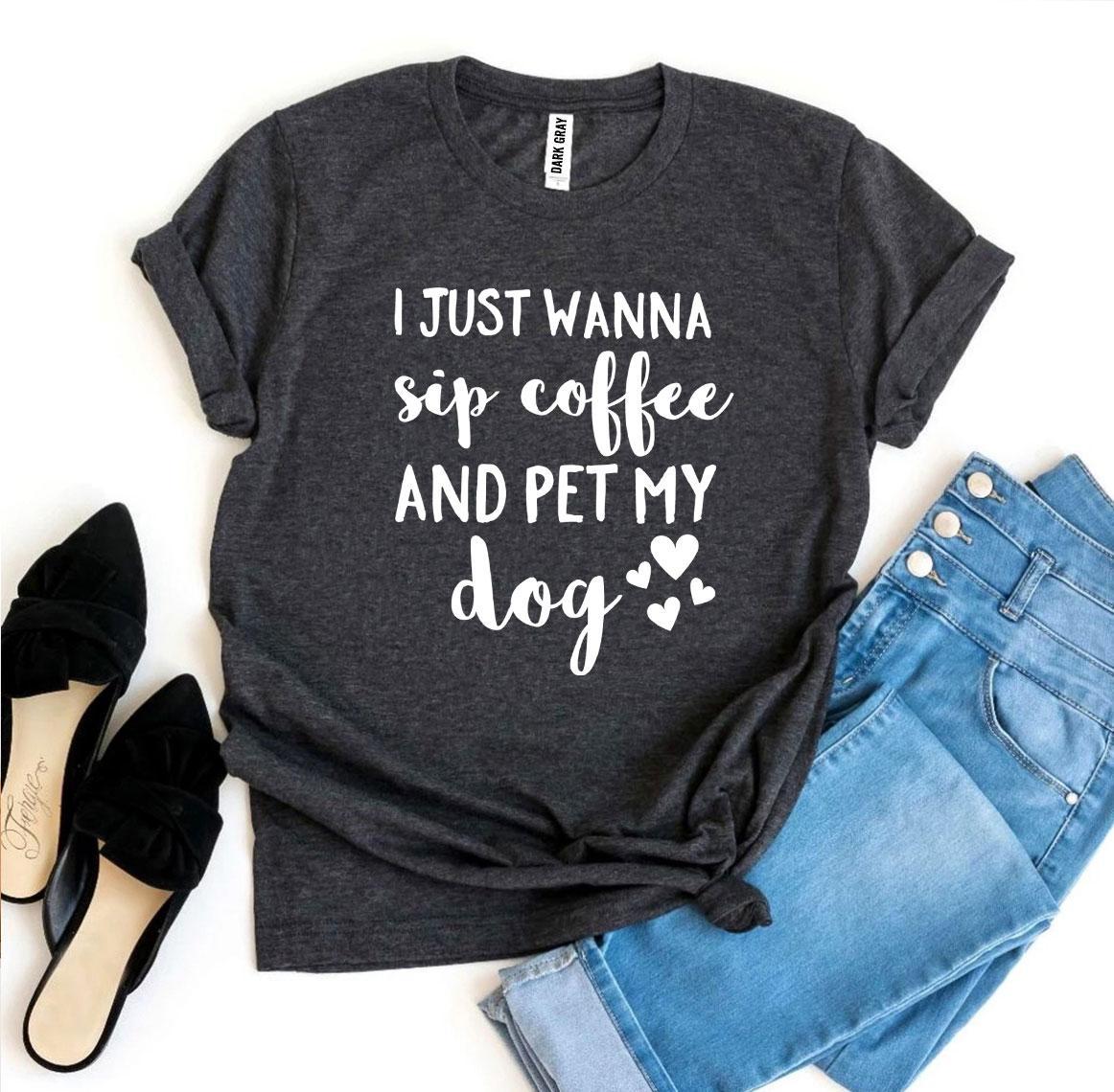 Ultimate Cozy 'Sip Coffee & Pet My Dog' Premium T-Shirt