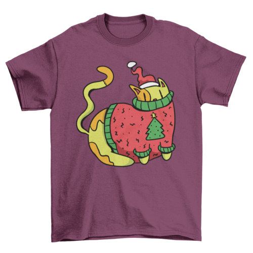 Premium Festive Cat Christmas T-Shirt