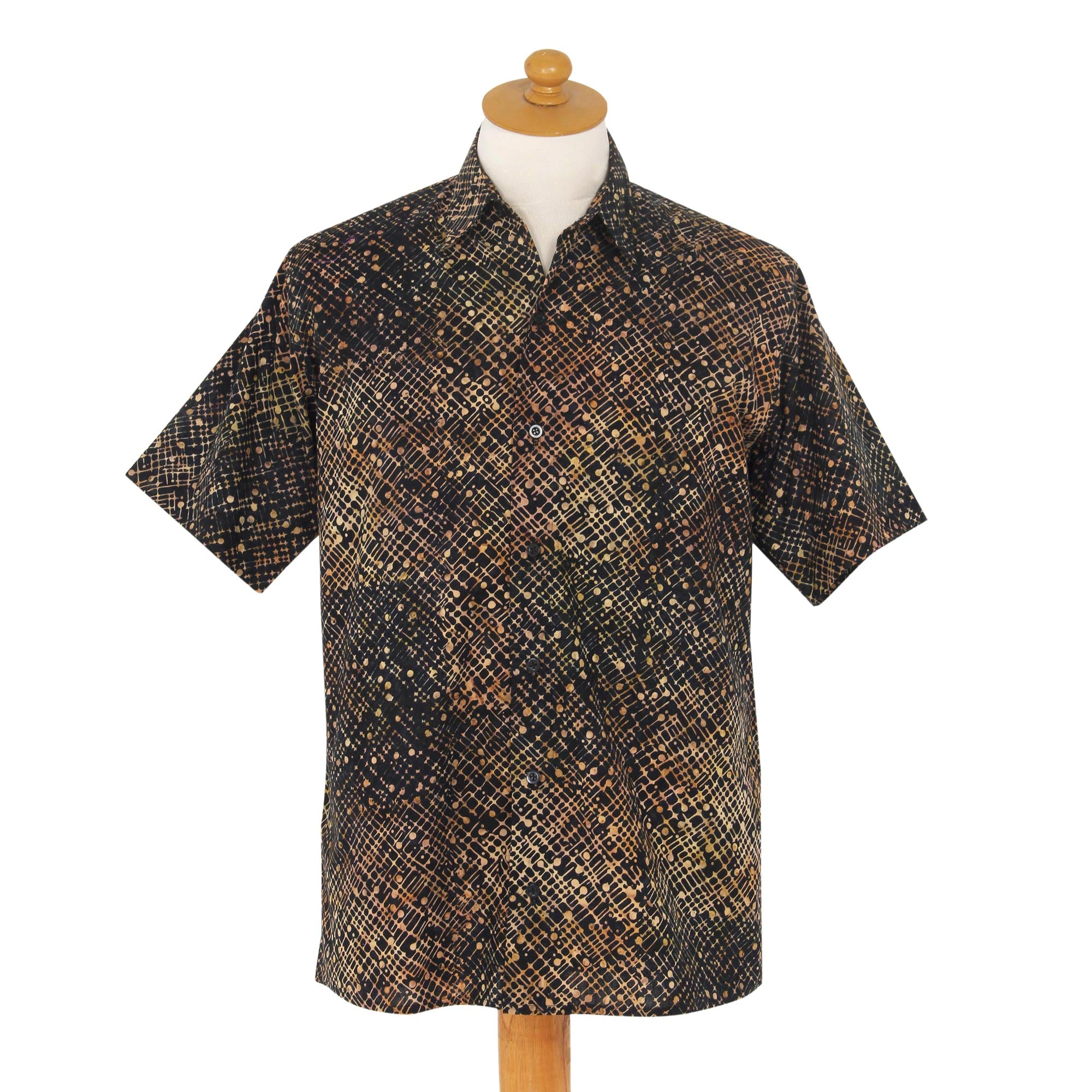 Premium Night Starfield Men's Batik Shirt - Handcrafted in Bali