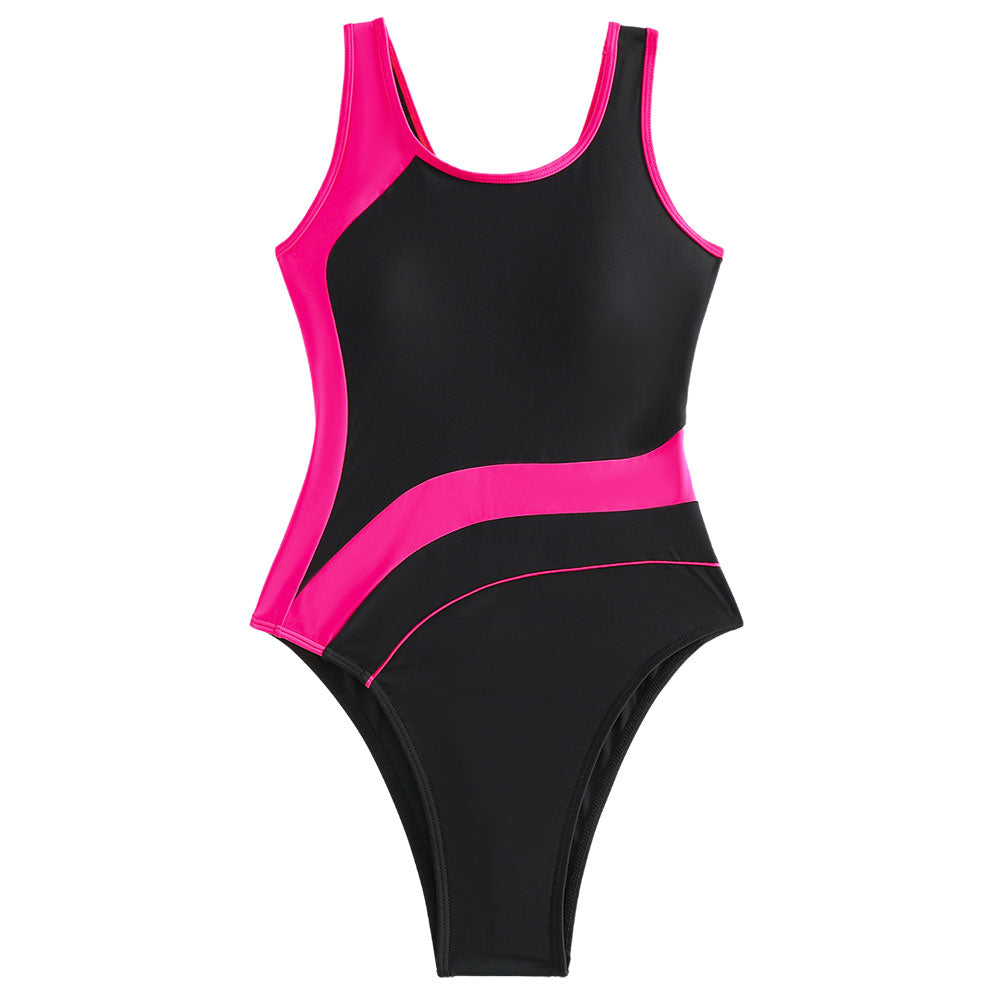 Ultimate Athletic High-Leg Color Block One-Piece Swimsuit