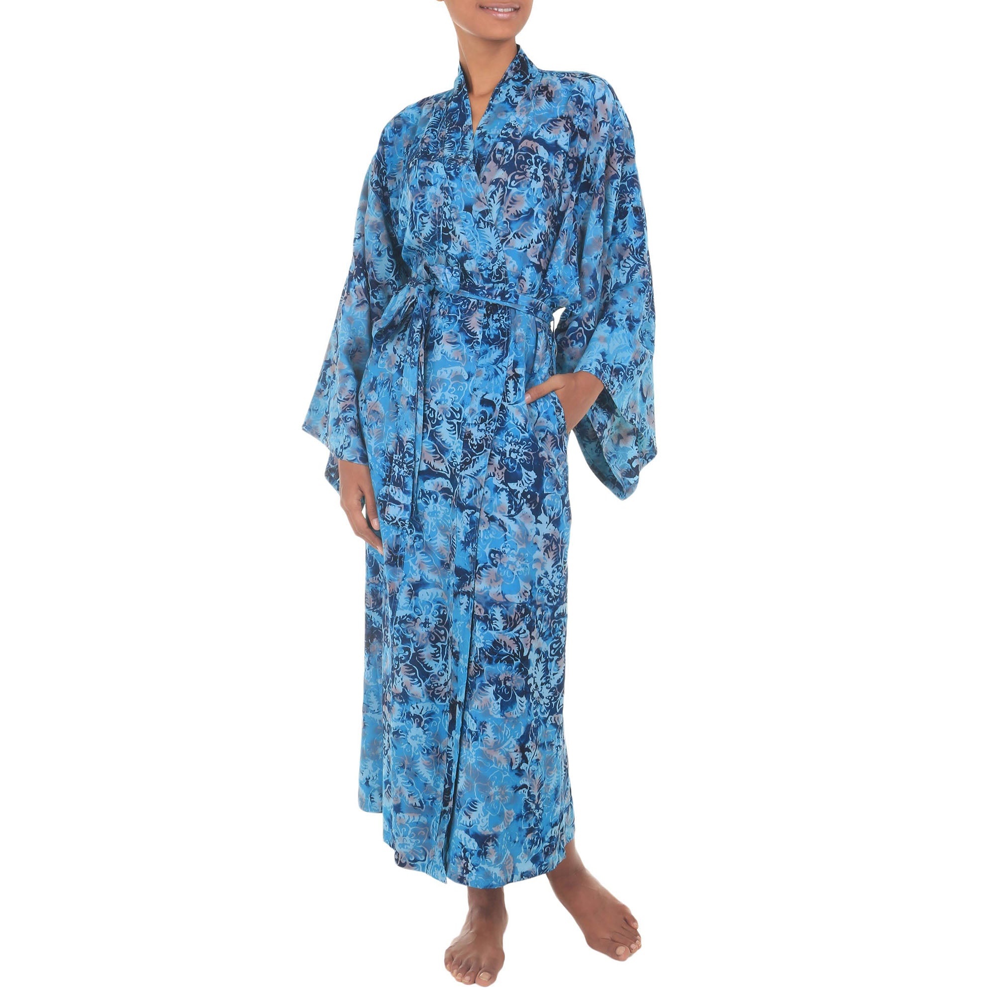 Premium Sapphire Dreams Batik Robe