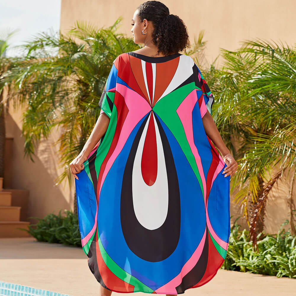 Premium Vibrant Printed Beach Caftan Cover-Up