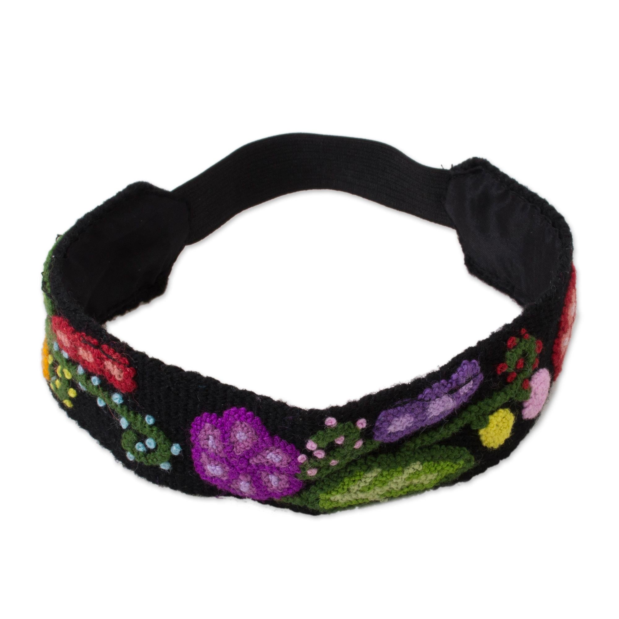 Premium Handcrafted Floral Wool Headband from Peru – Unique & Colorful Design