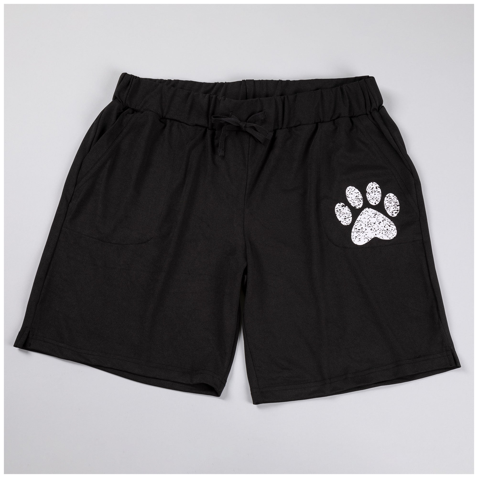 Premium Women's Black Drawstring Paw Bermuda Shorts - Ultimate Comfort & Style